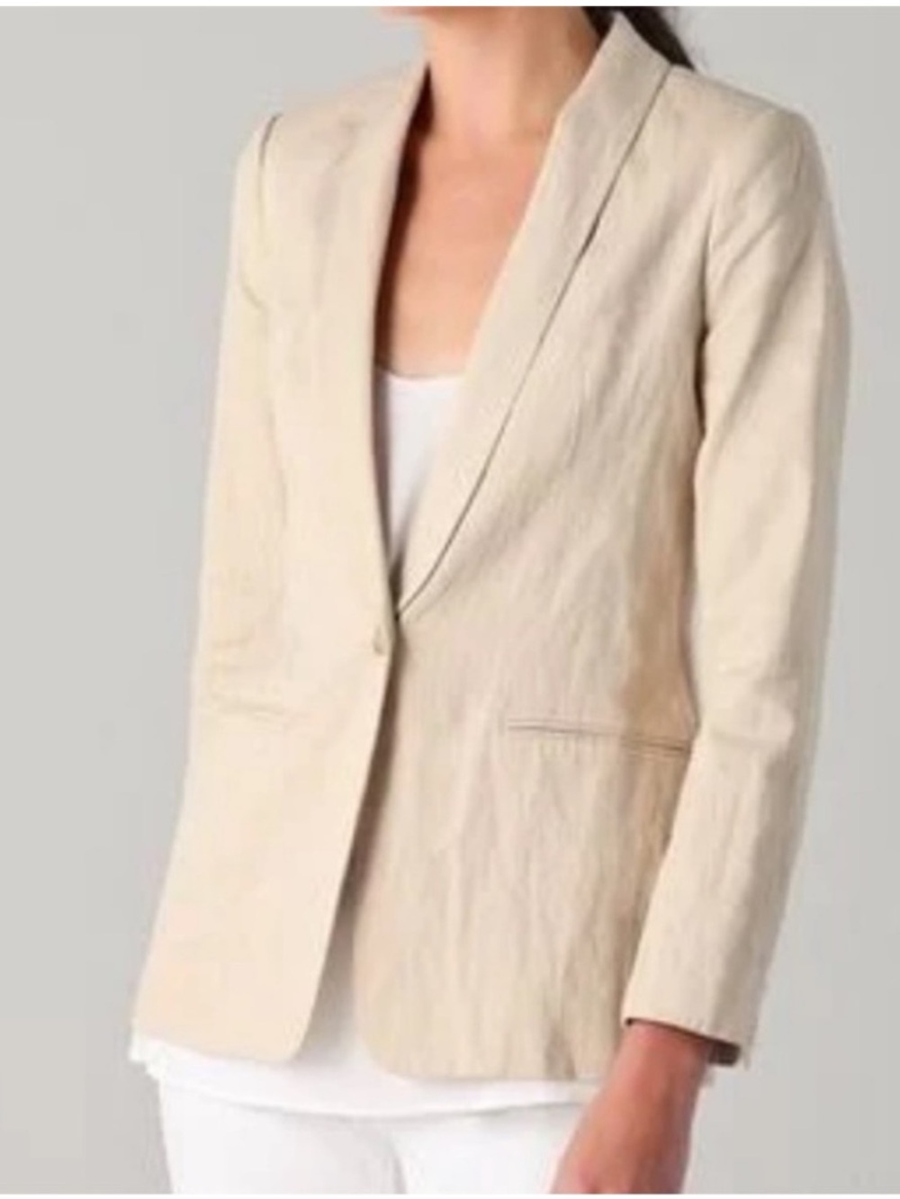 Vince Linen Cotton One Button Sumer Blazer 6